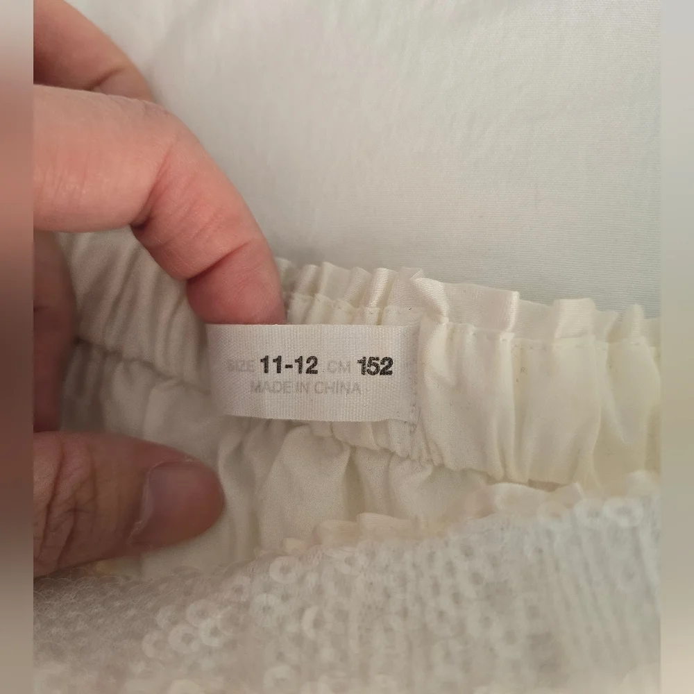 Zara White Sequin Skirt - Picture 3 of 10